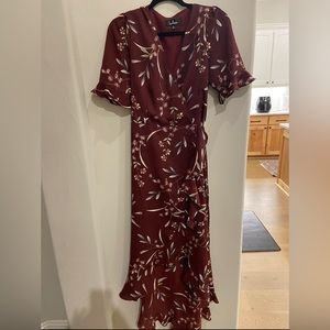 NWT Lulus maroon wrap dress